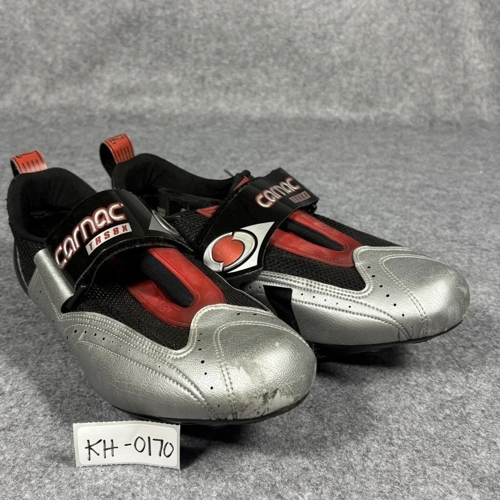 Carnac TRS8X Cycling Shoes 42.5 Silver Black Red Carbon‎ Graphite Sole